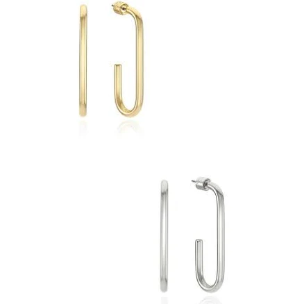 W Concept Rita Monica Long Hoop Earrings