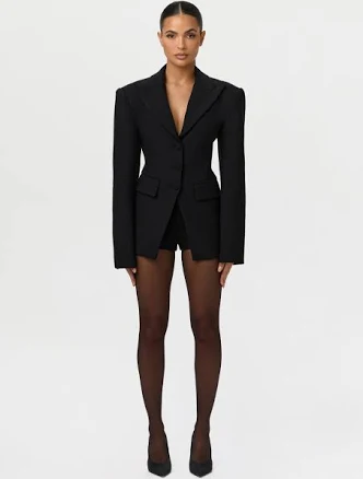 Women's Blazer Suiting Power Shoulder Long Sleeves by Naked Wardrobe