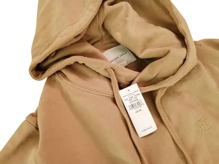 Men's American Eagle Pul Ovr Hoodie Sweatshirt Khaki Size