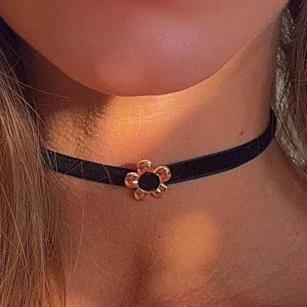 Hypoallergenic Metal-Free Flower Slide Tie Choker