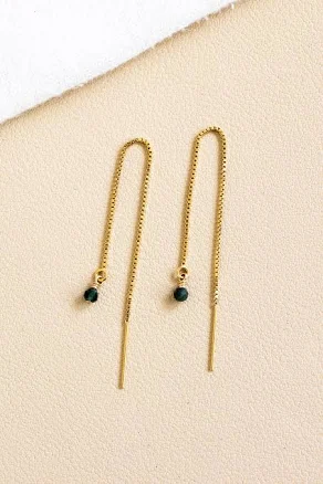 Emerald Box Ear Threaders