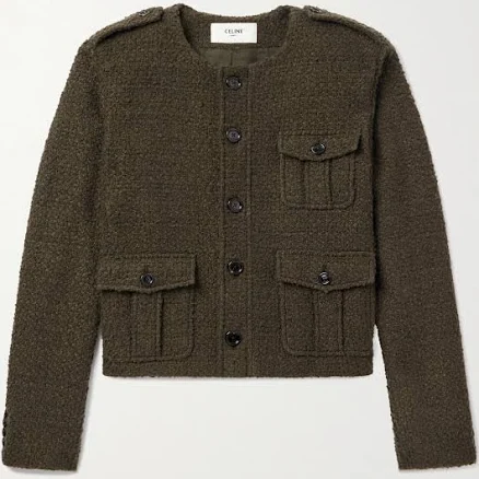 CELINE Men's Chasseur Cashmere Bouclette Jacket