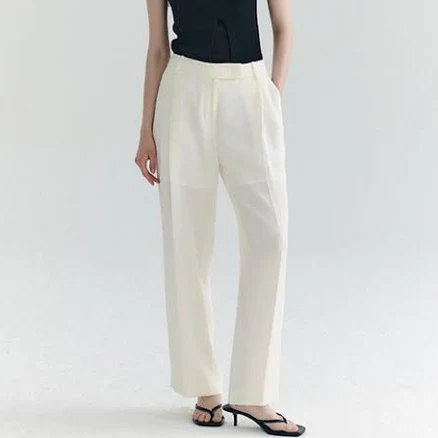 FRONTROW [Drama Signature] Pleated Semi-Wide Trousers_3color by W Concept