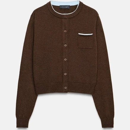 Zara Women's Combined Knit Cardigan