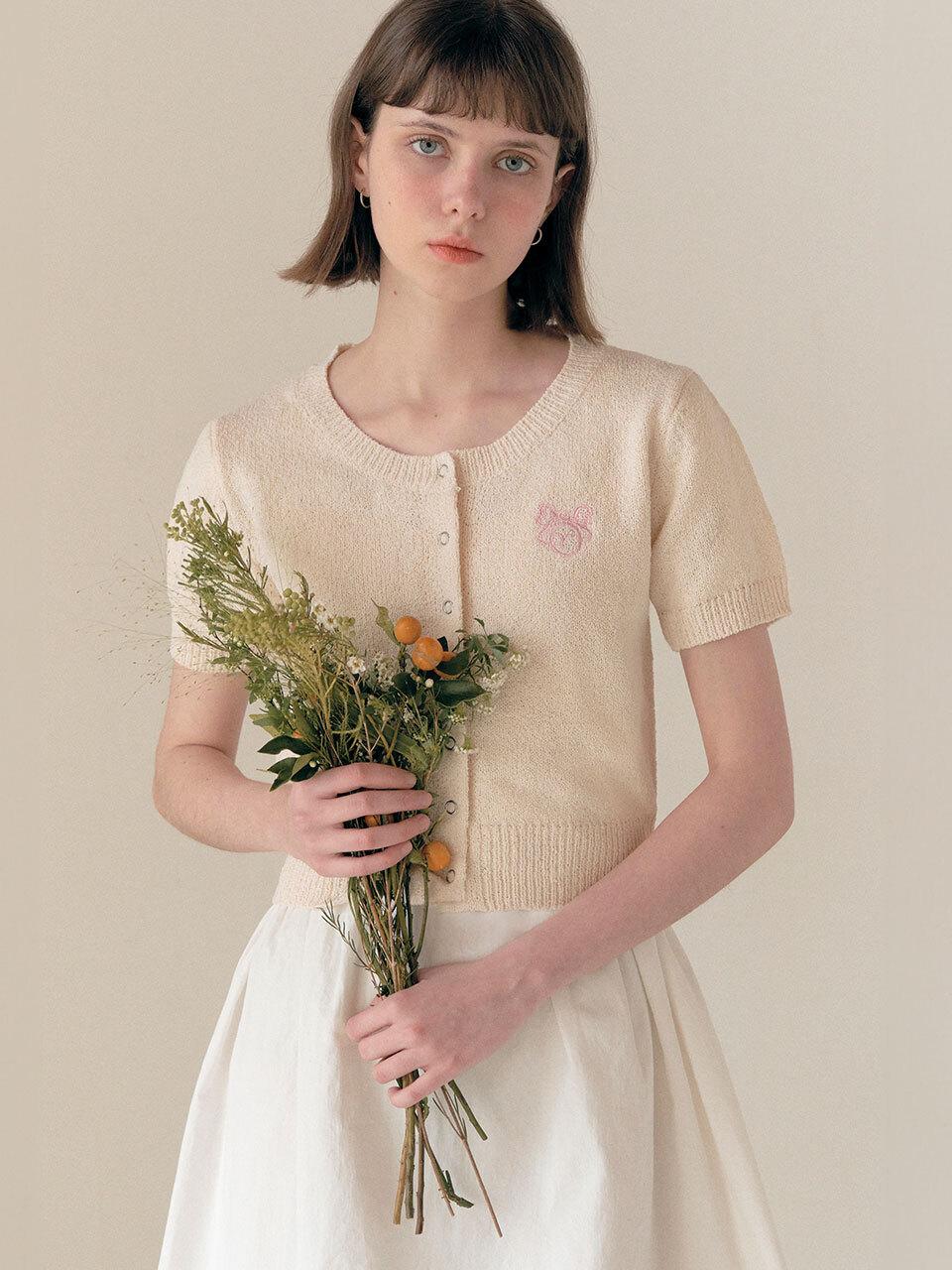 Button Half Sleeve Cardigan