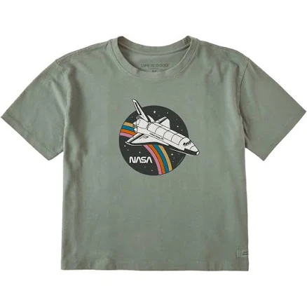 Life Is Good Women's NASA Rainbow Shuttle T-Shirt