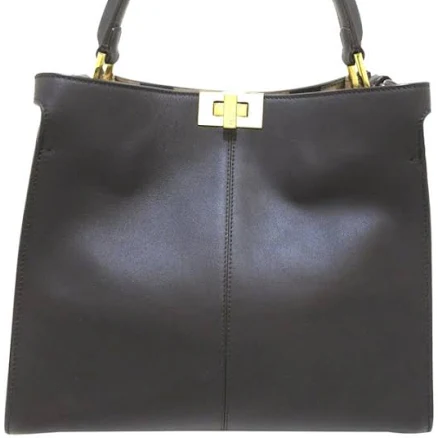 Pre-owned Fendi Peekaboo X Lite Medium NNVPRMQ6WYM9X894 in Black