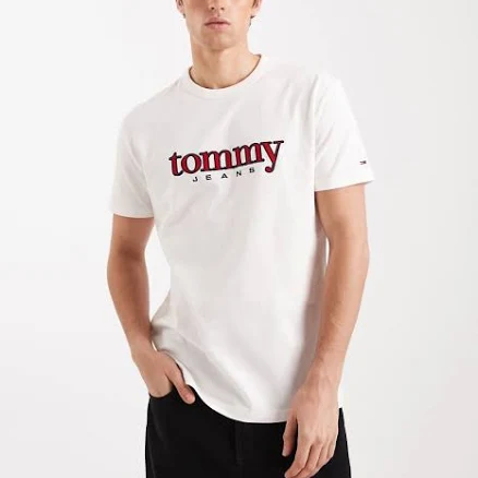 Tommy Jeans regular fit appliqué logo t-shirt in white