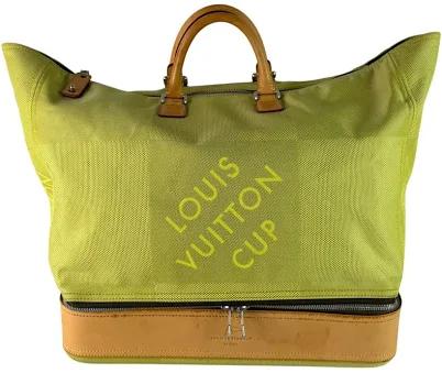 Louis Vuitton Lime Green Geant Sac Sport Duffle Luggage Bag Made In