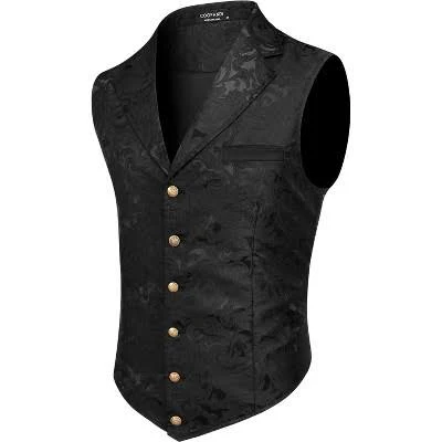 COOFANDY Men's Victorian Steampunk Paisley Floral Suit Vest