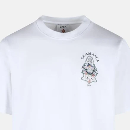 CASABLANCA 'Hotel Emblem' White Cotton T-Shirt