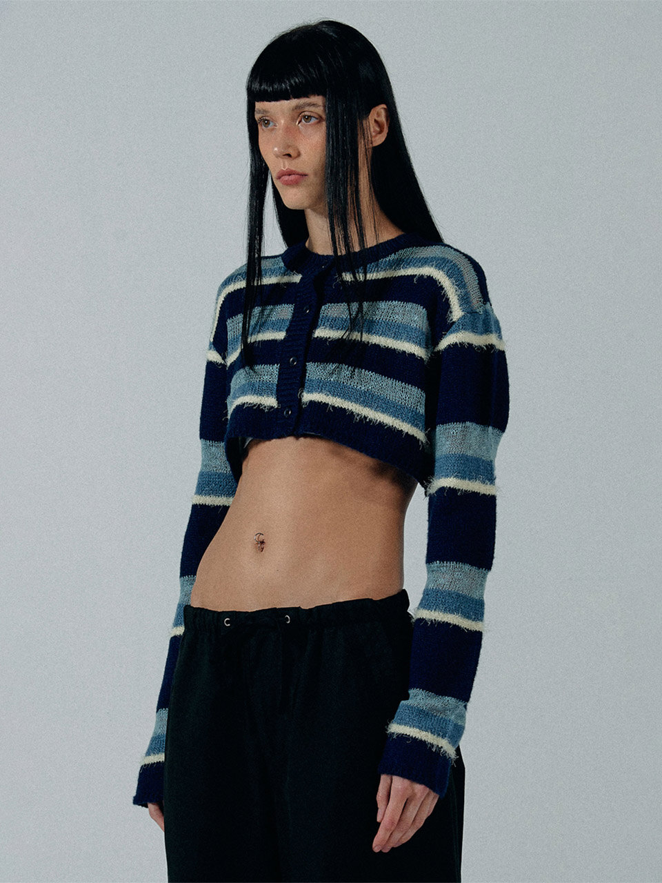 Underboob Cable Knit Cardigan