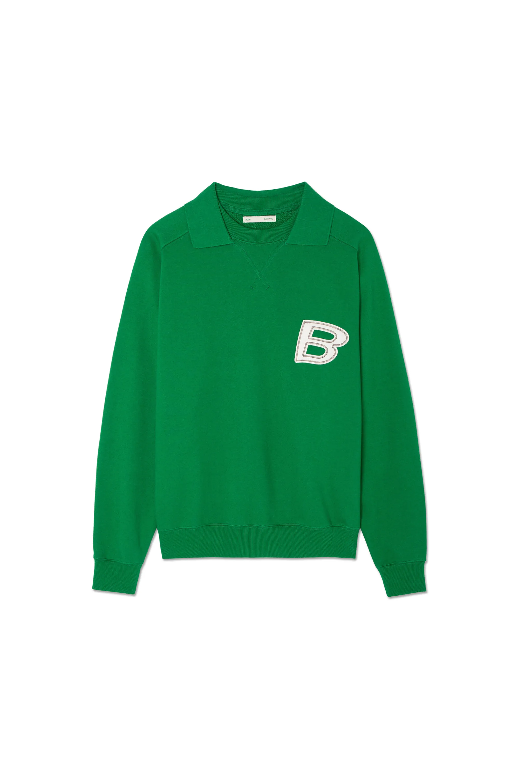 BLUR EDITION COLLARED SWEATSHIRT - BLUR GREEN