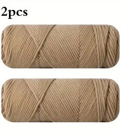 2 Pack 100g/ball Soft 8ply Milk Cotton Yarn Circular Needle Threads