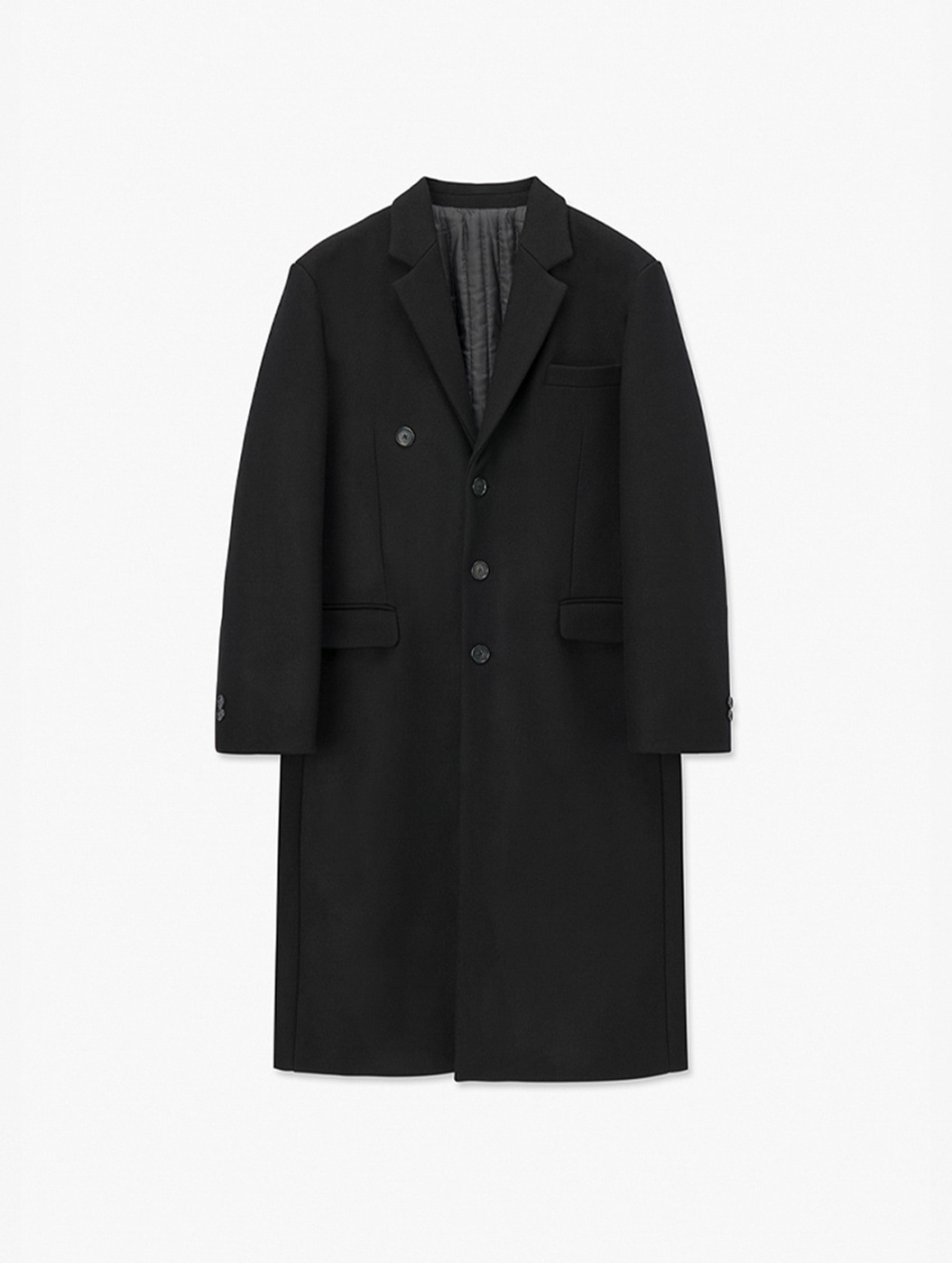 Wool Blend Single Long Coat