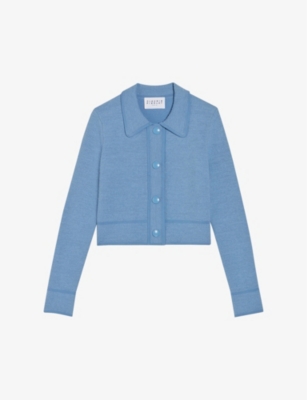 CLAUDIE PIERLOT - Mic collared stretch organic cotton-blend cardigan