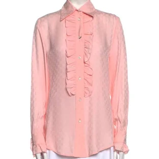 Gucci Women's Ruffled Silk Crepe Shirt