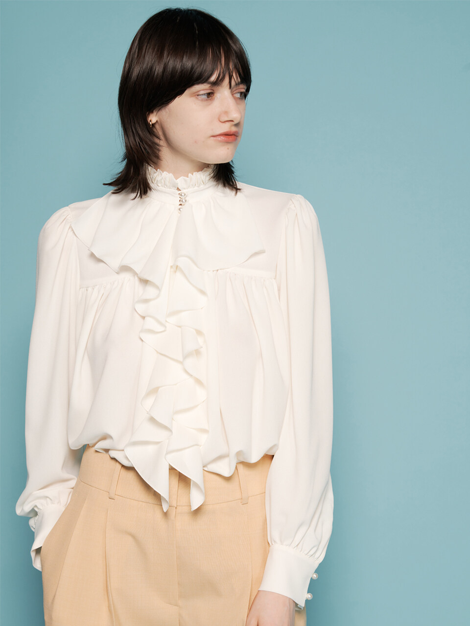 LIV Frill Blouse_White