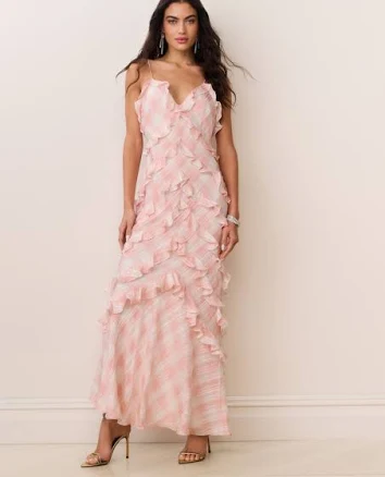 LoveShackFancy Ellietta Tartan Ruffle Maxi Dress for Women