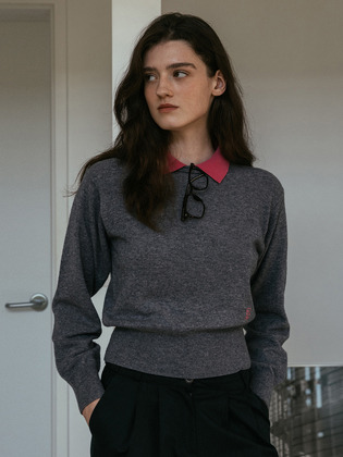 Two Tone Collar Knit