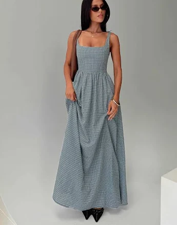 Princess Polly Cartmel Check Maxi Dress