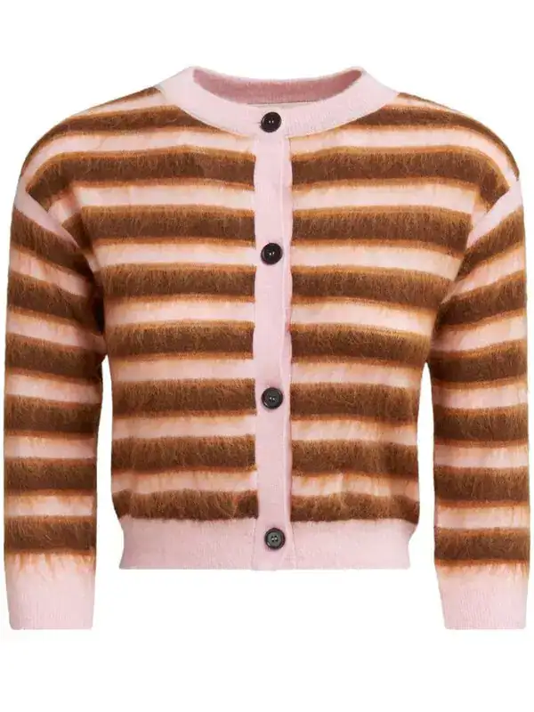 Striped Brushed Cardigan