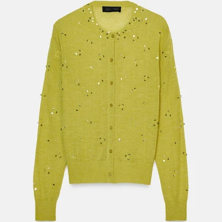 Zara Sequin Knit Cardigan