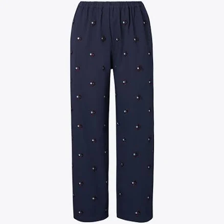 Tory Burch Women's Embellished Cotton Straight-Leg Pants