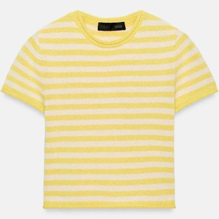 Zara Striped Knit Crop Top