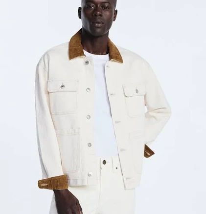 Free Assembly Men's Chore Jacket with Long Sleeves