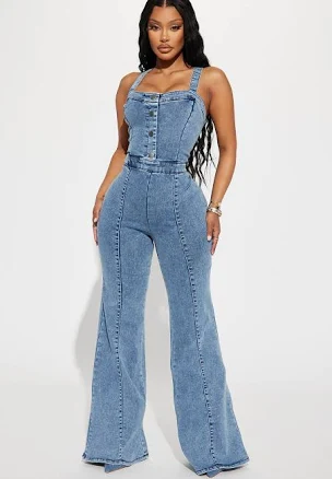 Fashion Nova Women's Atlanta Denim Jumpsuit