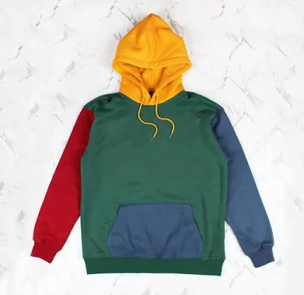 Vintage Inspired 80s 90s Color Block Hoodie