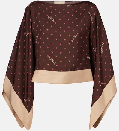 Valentino Printed silk twill top Women