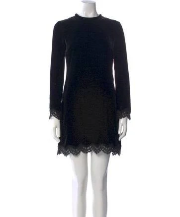 Sandro Velvet Mini Dress in Black, Women's S
