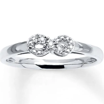 Sterling Silver Diamond Infinity Promise Ring