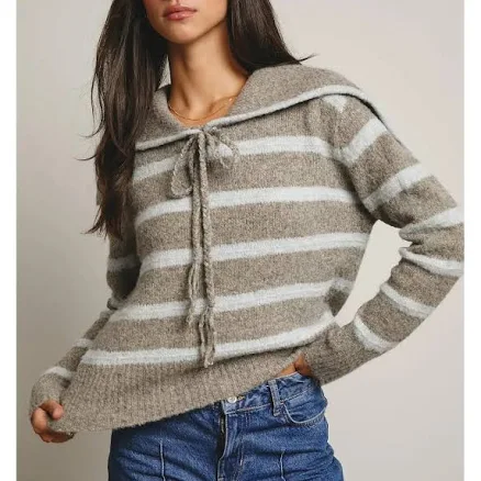 Striped Sailor Collar Sweater