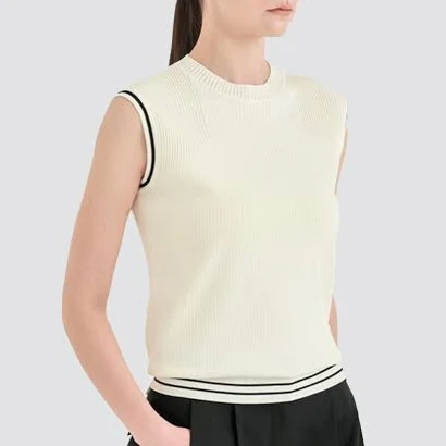 Lanvin Women's Color-Line Cap-Sleeve Knit