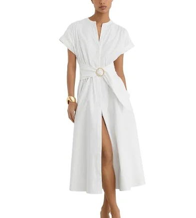 Reiss Women's Sally Stretch Cotton Belted Midi Dress