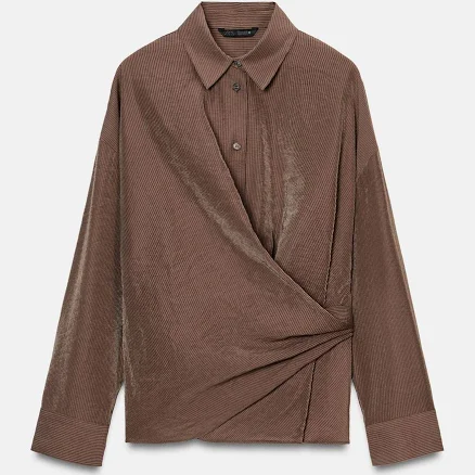 Zara Striped Wrap Shirt