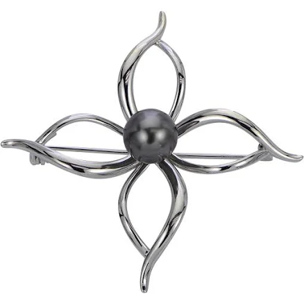 Sterling Silver Tahitian Pearl Brooch