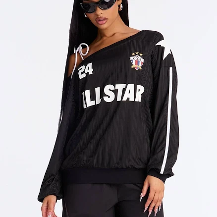 Women's Off Shoulder Jersey Print