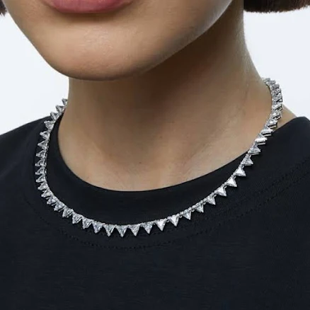 Swarovski Millenia Triangle Cut Blue Crystal Necklace