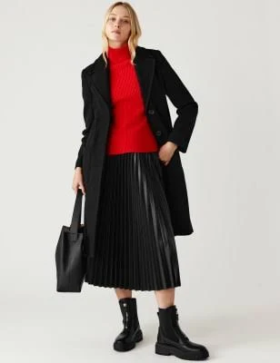 M&S Belted Single Breasted Tailored Coat