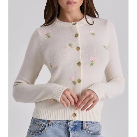 House Of Cb Poppie Embroidered Wool & Cashmere Women Cardigan
