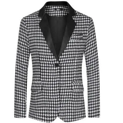 Lars Amadeus Men's Slim Fit Houndstooth Blazer