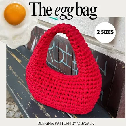 The Original Egg Bag (2 SIZES) by bygalk. beginner-friendly Crochet Bag Pattern with full video tutorial + step-by-step photo guides