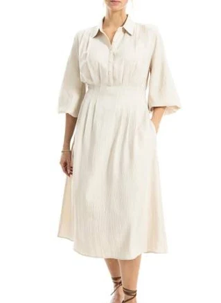 Max STUDIO Women's Balloon Sleeve Shirtdress