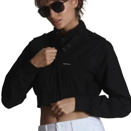 Members Only Women's Mini Cropped Racer Jacket