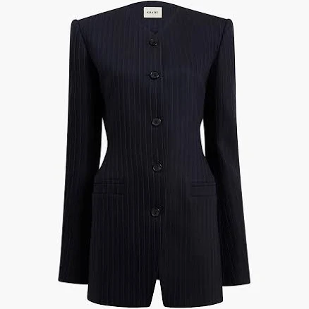 KHAITE Naran Single Breasted Stretch Wool & Cotton Blazer