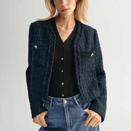 Wool Blend Tweed Jacket